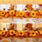 Garland for Mantle, Fall Garland with Lights Sunflower Maple Leaves Peony Marigold for Home Indoor Outdoor Decor